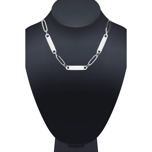 Engraved Paperclip Necklace, Gold Bar, Personalized, Name, Mother, Gold Silver, - Picture 9 of 9